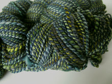 Load image into Gallery viewer, OOAK - Handspun yarn - 20-08 forest green with dappled highlights
