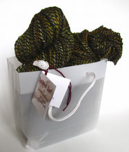 Load image into Gallery viewer, OOAK Hand spun yarn - 20-10 deepest green w/ highlights
