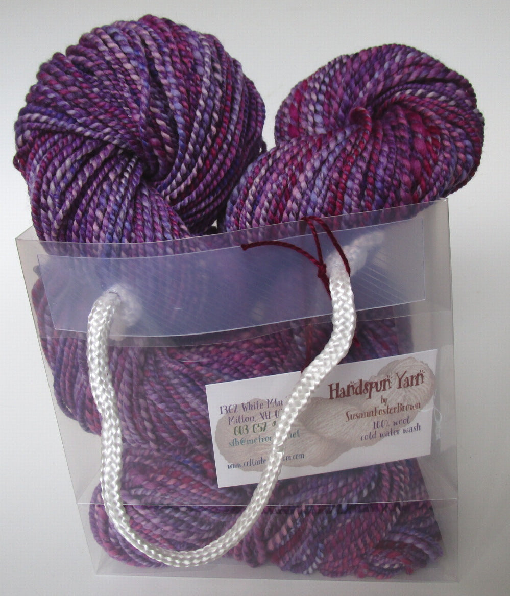 OOAK Handspun Yarn - 20-19 jazzy purples