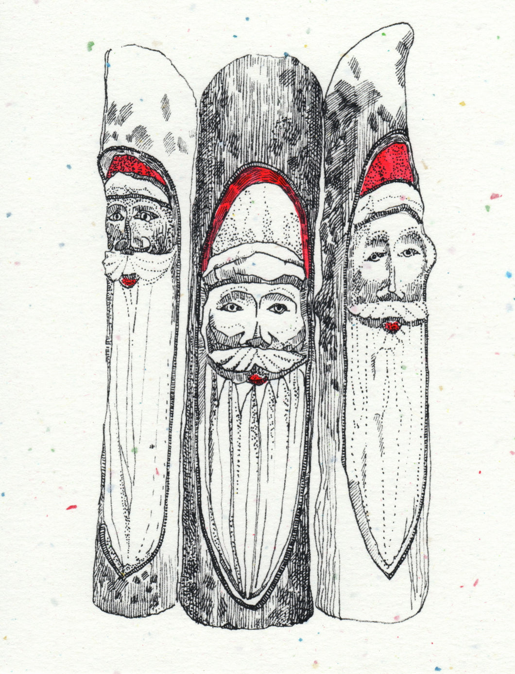 Three Santas, pack/6
