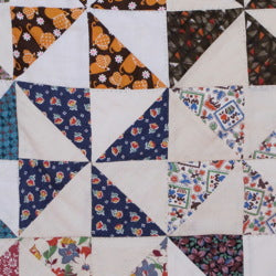 Vintage Homemade deals Handtied Pinwheel Type Pattern Patchwork Quilt 90x68