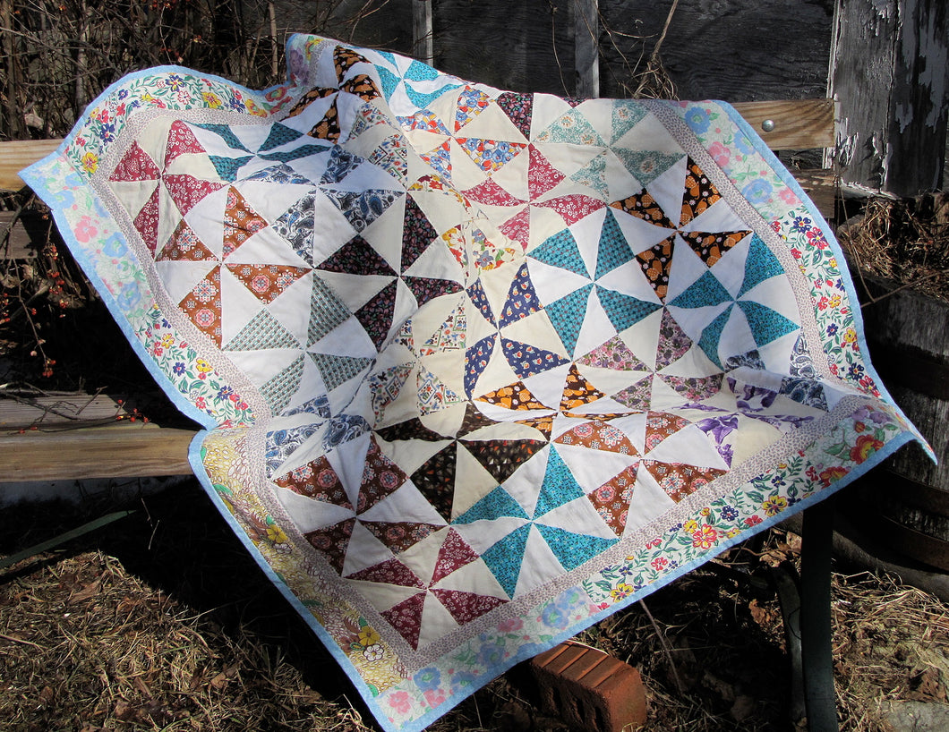 Pinwheel quilt - vintage fabrics